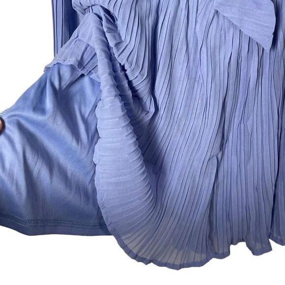 NWT Lulus XS Blue Pleated Long Sleeve Romper Women's Romper - Picture 12 of 13